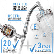 Supercharged 20-Level Filter Shower Head Set